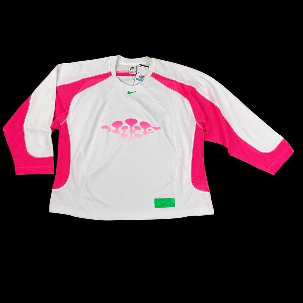 Nike Project FROG Top Mens Medium White Pink Long Sleeve Mesh Jelly Logo NWT